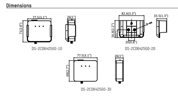 Hikvision DS-2CD6425G0-10 3.7MM 2MP H.265+ IP Security Camera with Main unit and One cylindrical lens