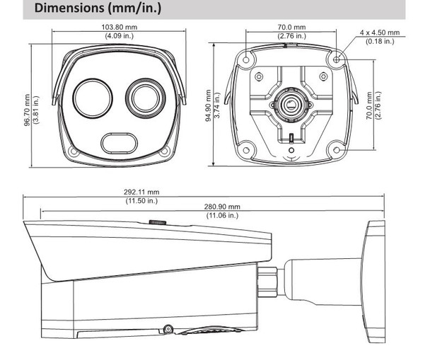 Dahua DH-TPC-BF5421-T Outdoor Thermal ePoE Bullet IP Security Camera with Thermal Monitoring