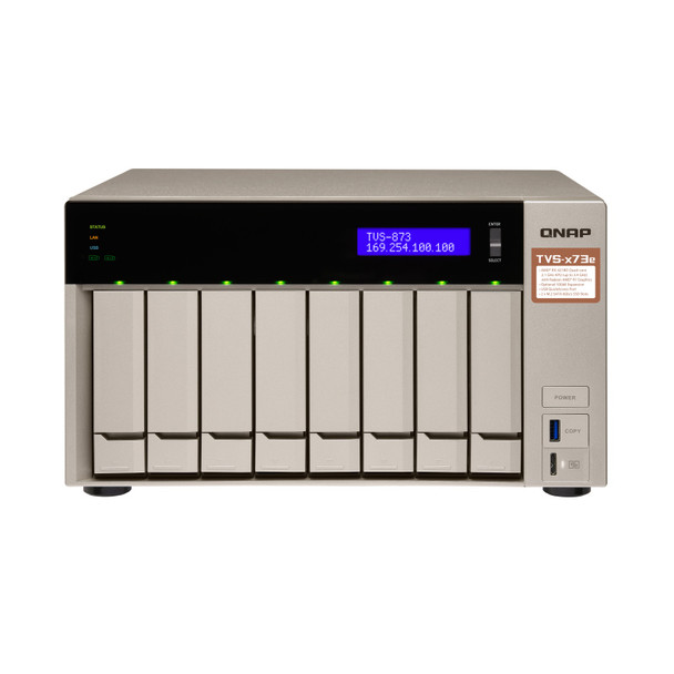 QNAP TVS-873e-8G-US Diskless Professional-grade NAS with 8GB DDR4 RAM