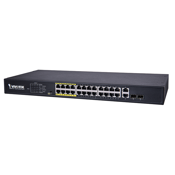 Vivotek AW-FGT-260D-380 24 Port Unmanaged PoE 2xGE Combo Switch - 1