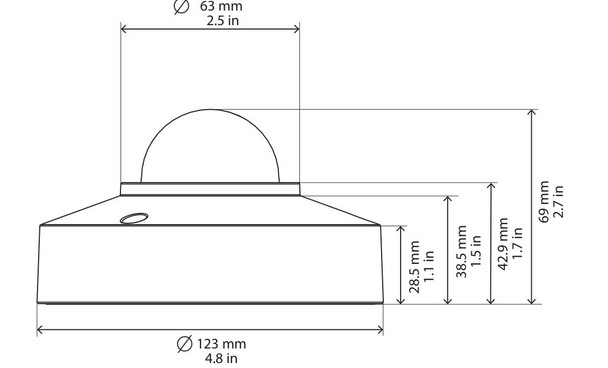 Bosch 2MP Outdoor Micro Dome Network Camera with 130 degree Field of View, Tamper and Motion Detection, NDE-3502-F02 - 2