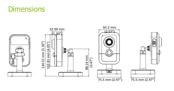 Oculur X4CF2 4MP IR H.265+ Indoor Cube IP Security Camera with 2.8mm Fixed Lens, Built-in Motion Sensor, Microphone and Speaker