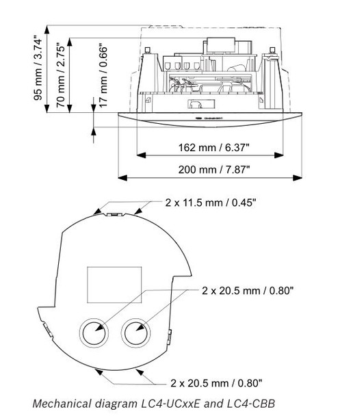 Bosch LC4-UC06E Ceiling Loudspeaker, 6W, Wide angle