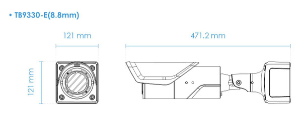 Vivotek TB9330-E(8.8mm) Thermal Outdoor Bullet IP Security Camera, Infrared Thermal Image, 384x256, 8.8mm, H.265 - 2