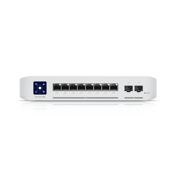 Ubiquiti USW-Enterprise-8-POE Layer 3 PoE Switch with 8x 2.5GbE, 802.3at PoE+ RJ45 ports and 2x 10G SFP+ ports