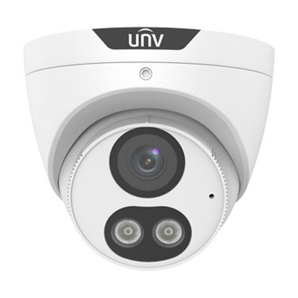 Uniview 5MP HD ColorHunter Night Vision Outdoor Eyeball IP Security Camera, Ultra 265, Built-in Microphone, 2.8mm Fixed Lens - IPC3615SE-ADF28KM-WL-I0