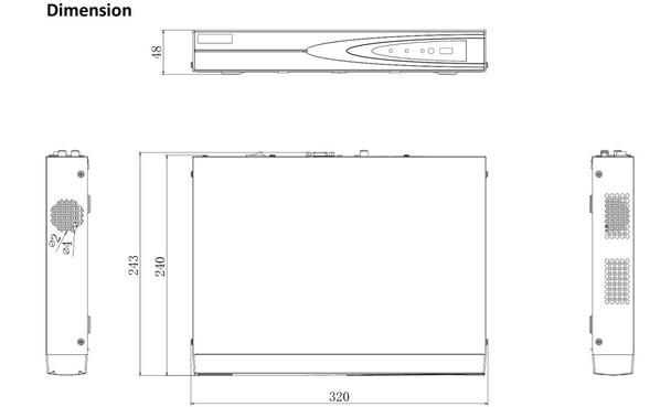 LTS LTN8704Q-P4N 4 Channel 4K Network Video Recorder, 4 PoE Ports, H.265+, No HDD included - 2