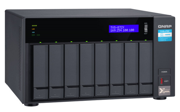 QNAP TVS-872X-i5-8G-US High-performance 10GbE Desktop NAS, 8-bay, Intel Core i5-8400T 6-Core 1.7 GHz, 8GB DDR4 RAM - 2 QNAP TVS-872X-i5-8G-US High-performance 10GbE Desktop NAS, 8-bay, Intel Core i5-8400T 6-Core 1.7 GHz, 8GB DDR4 RAM - 2