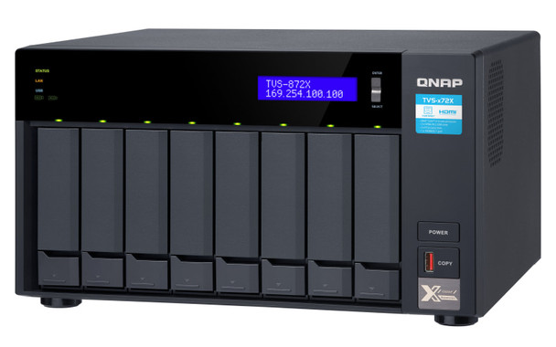 QNAP TVS-872X-i5-8G-US High-performance 10GbE Desktop NAS, 8-bay, Intel Core i5-8400T 6-Core 1.7 GHz, 8GB DDR4 RAM - 3
