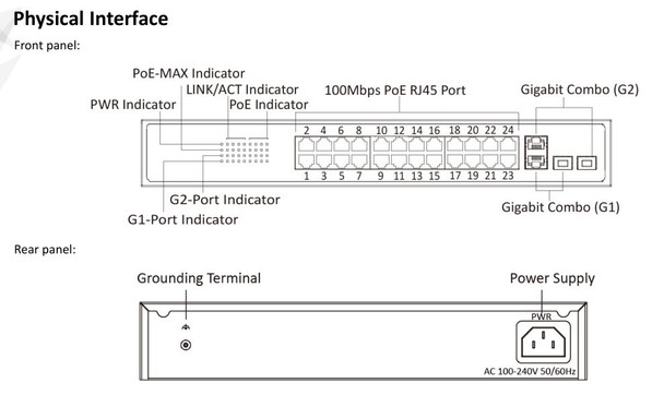 Hikvision DS-3E1326P-EI 24 Port Fast Ethernet Smart POE Switch - 3