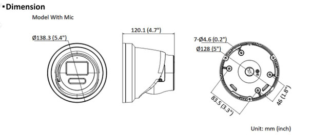 Hikvision DS-2CD2387G2-LU 2.8MM 8MP 4K Outdoor Turret IP Security Camera with Built-in Microphone, 2.8mm Fixed Lens, ColorVu, H.265+ - 3