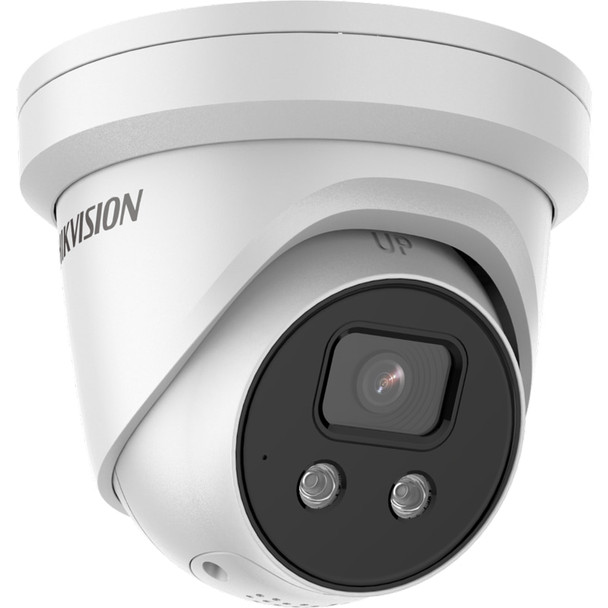 Hikvision 4MP AcuSense Outdoor Turret IP Security Camera, H.265+, Audible Warning, Strobe Light - DS-2CD2346G2-ISU/SL 2.8MM