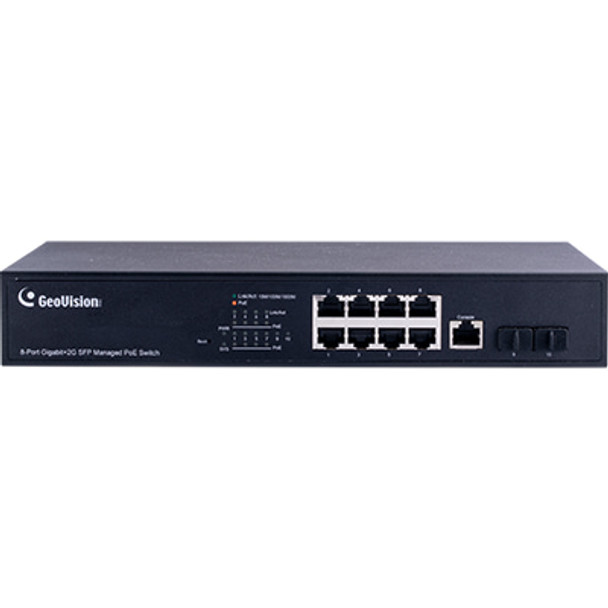 Geovision GV-APOE0811 8-Port Gigabit 802.3at Web Management PoE Switch - 2