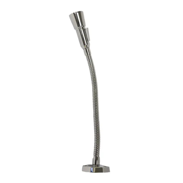 Speco MGS1C Dynamic gooseneck microphone with push-to-talk switch - Chrome - 1