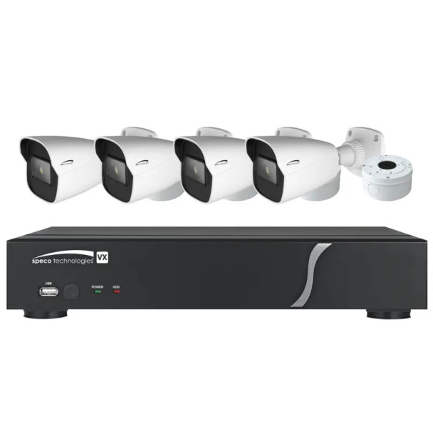 Speco ZIPT4B1 4 Camera HD CCTV Security System, 4CH HD-TVI DVR, 1TB, 4 Outdoor IR Bullet Cameras, 2.8mm lens - 1