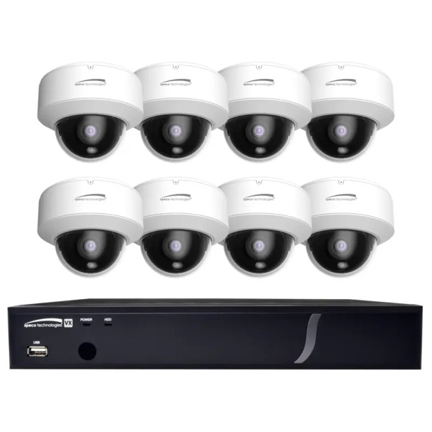 Speco ZIPT88D2 8 Camera HD CCTV Security System, 8CH HD-TVI DVR, 2TB, 8 Outdoor IR Dome Cameras, 2.8mm lens