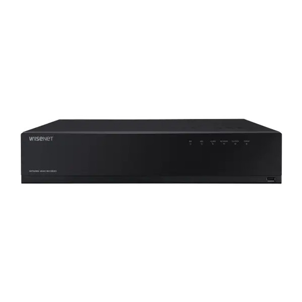 Samsung Hanwha WRN-1610S-4TB 16 Channel 2U Rack Network Video Recorder with Built-in PoE+ Ports, 4TB Storage - 1