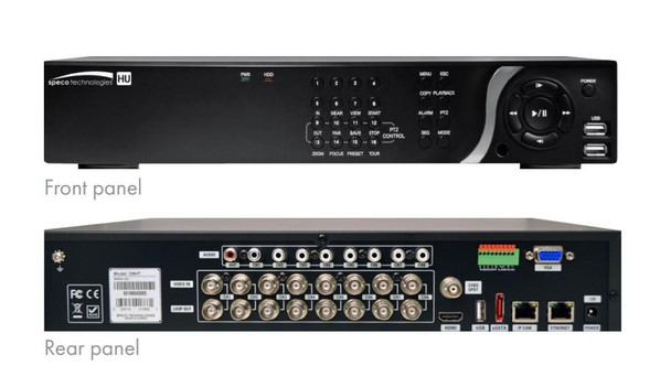 Speco D8HU12TB 8 Channel 4K IP/HD-TVI Hybrid Video Recorder - 12TB HDD