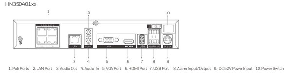 Honeywell HN35040102 4-Channel 4K Network Video Recorder, 2TB - 2