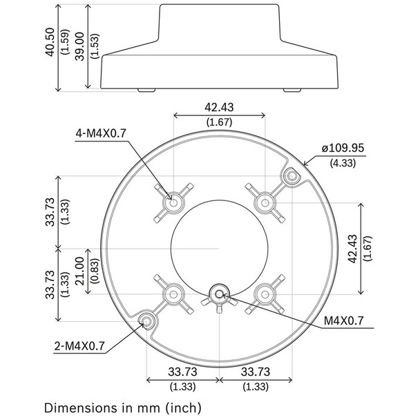Bosch NDA-5081-PIP Pendant interface plate, 110mm - 2