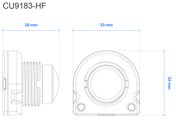 Vivotek CU9183-HF 5MP Indoor 1.22mm Pinhole Fisheye Lens, Flat Shape - 2