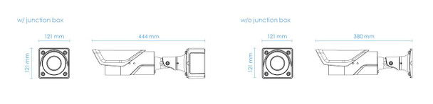 Vivotek IB9365-LPR-W 2MP License Plate Recognition Outdoor Bullet IP Security Camera with Embedded LPR Software, Wiegand Protocol, SNV II, White Light - 2