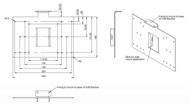 Raytec VUB-PLATE-PSU VUB Mounting Plate for VARIO PSU Illuminators - 2
