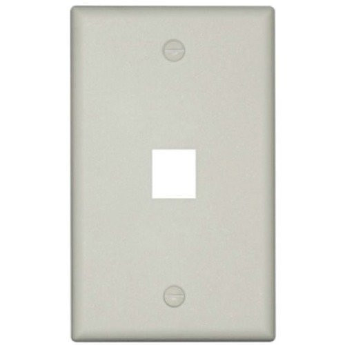 W Box 0E-FP1IV 1-Port Single Gang Faceplate,2-Pack,Ivory