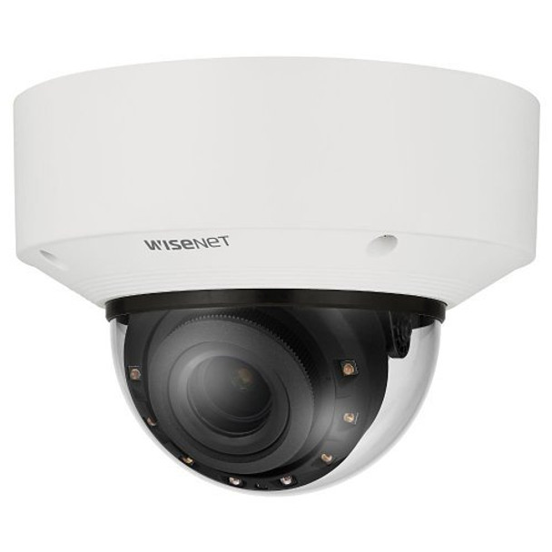 Samsung Hanwha XNV-C7083R/KEX X Series 4MP Outdoor Night Vision Vandal Dome IP Security Camera, 2.8-12mm Motorized Varifocal Lens, White, TAA Compliant
