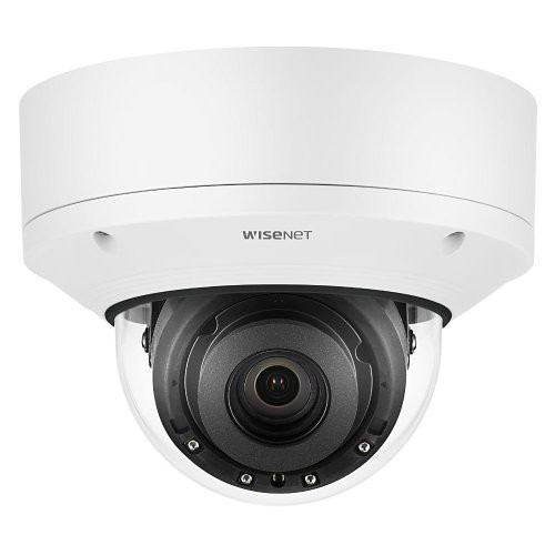 Samsung Hanwha PND-A6081RV/KAP P Series 2MP AI Indoor Night Vision Vandal Dome IP Security Camera, 4.38-9.33mm Lens, White, TAA Compliant