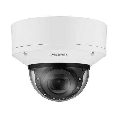 Samsung Hanwha XNV-8093R/KEX X Series 6MP AI Outdoor Night Vision Vandal Dome IP Security Camera, 10.9-29mm Motorized Varifocal Lens, White, TAA Compliant