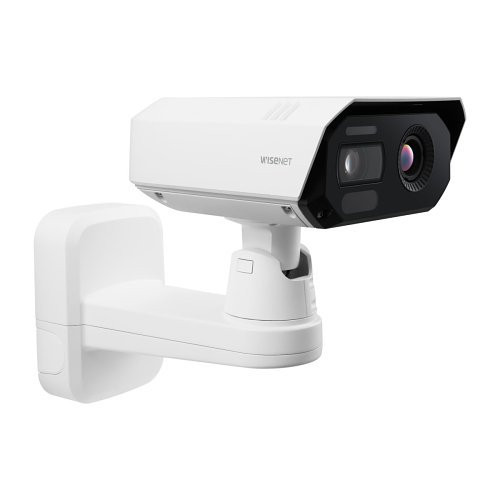 Samsung Hanwha TNM-C4960TD/KEX T Series 8MP Bi-Spectrum AI Thermal Multi-Sensor IP Security Camera, 25mm Fixed Thermal Lens, 10.9-29mm Motorized Varifocal Visible Lens, White, TAA Compliant