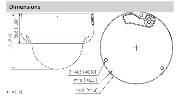 Dahua N85DY62 8MP 4K Night Vision Outdoor Dome IP Security Camera, Built-in Microphone, Starlight+, ePoE - 2