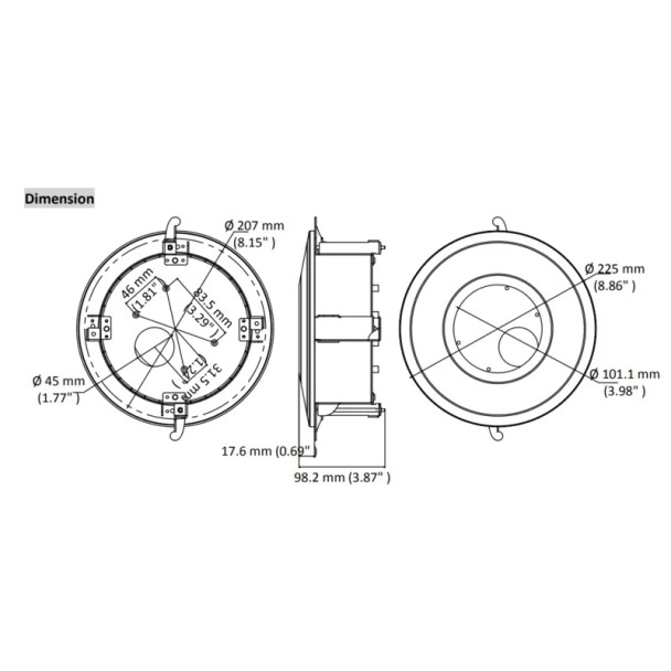 Hikvision DS-1227ZJ-DM37 In-Ceiling Mount for Select Cameras, White - 2