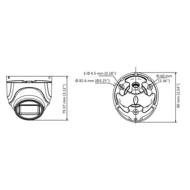 Hikvision DS-2CE76H0T-ITMF(2.8MM) TurboHD 5MP Outdoor IR Turret Analog Camera, 2.8mm Lens, White - 2