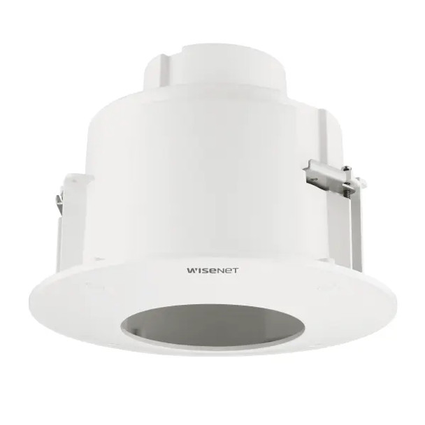 Hanwha Vision SHP-1680FPW plenum-rated aluminum In-ceiling flush mount, White