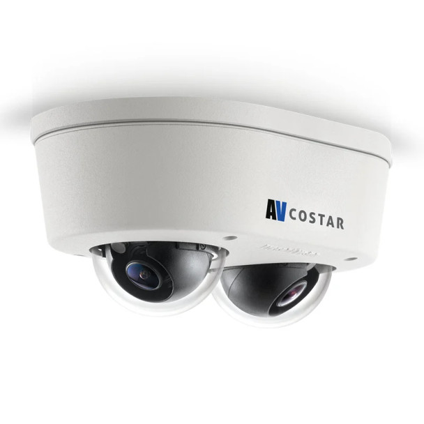 Arecont Vision AV4956DN-28 ConteraIP 4MP Omni-Directional Dual-Sensor Outdoor Dome IP Security Camera, 2 x 2.8mm Lenses - 1