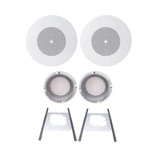 Speco G86KITPRC In-Ceiling Speaker Kit - 2 x G86TCG Speaker, 2 x TS8 Mounting Bracket 2 x STH8 Backcan - 2