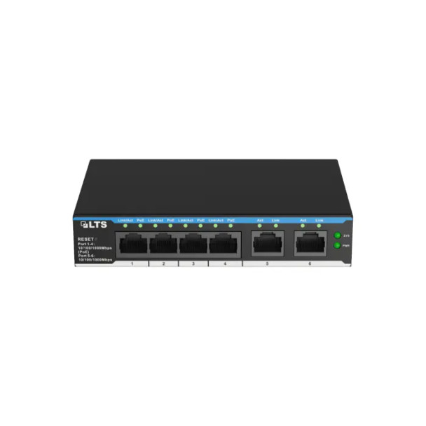 LTS XCPOE-SW402G Pro-X 6-Port Gigabit Switch with 4 PoE Ports - 1