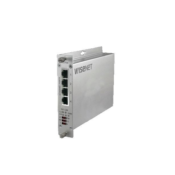 Hanwha Vision TEU-F04 4 Port Ethernet-over-UTP Extender with Pass-Through PoE