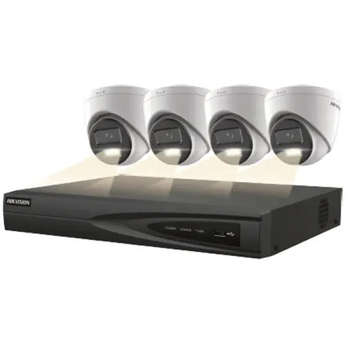 Hikvision EKI-K42T44H 4 Channel 4MP Network Video Recorder with 2TB HDD & 4 x 4MP Outdoor Smart Hybrid Light IP Cameras - 1