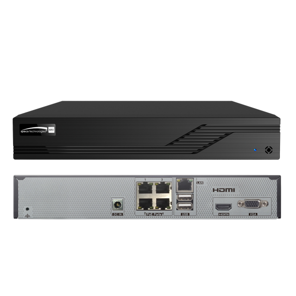 Speco N4NRV10TB 4 Channel 8MP(4K) Network Video Recorder with 10TB HDD Included