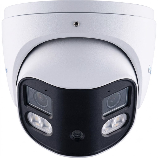 Geovision GV-GEBP8900 8MP Dual-Lens Panoramic Full Color Outdoor Eyeball IP Security Camera with 2.8mm Lens and Built-In IR and Warm Light - 84-GEP8900-0010