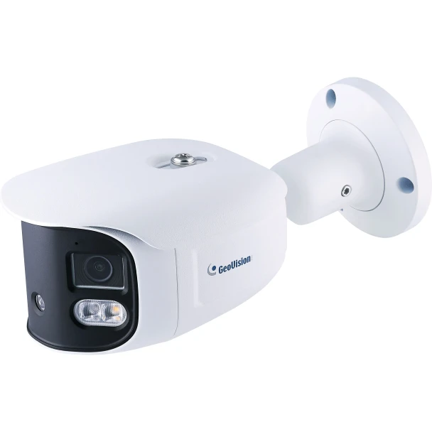 Geovision GV-GBLP8900 8MP Dual-Lens Panoramic Full Color Outdoor Bullet IP Security Camera with 2.8mm Lens and Built-In IR and Warm Light - 84-GLP8900-0010 - 1