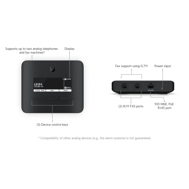 Ubiquiti UniFi UT-ATA-US Talk Analog Telephone Adapter - 4