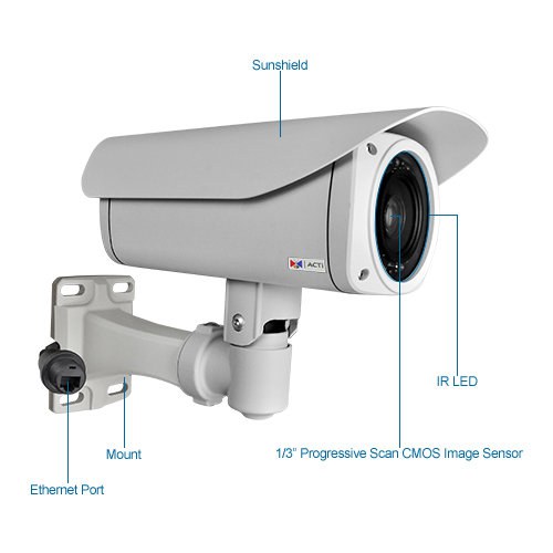 acti b47 3mp outdoor ir bullet ip security camera