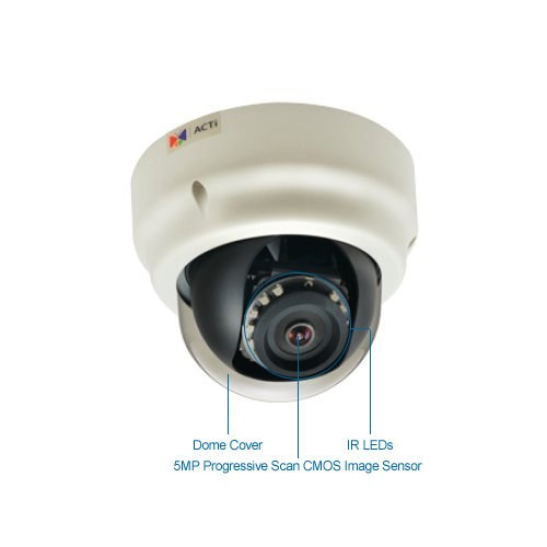 acti b51 5mp indoor ir dome ip security camera