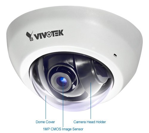 vivotek fd8136-f2-w 720p hd ultra minidome security camera - white