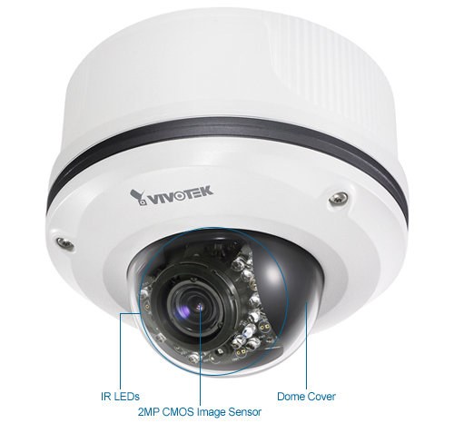 vivotek fd8361 2 megapixel h.264 vandal proof ir dome security camera