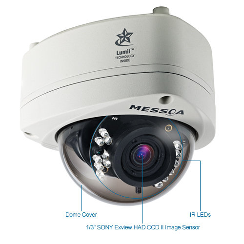 messoa sdr437 outdoor ir day/night 700tvl dome security camera